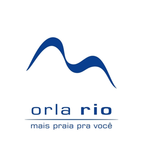 Um logotipo para orla rio tem uma onda azul nele